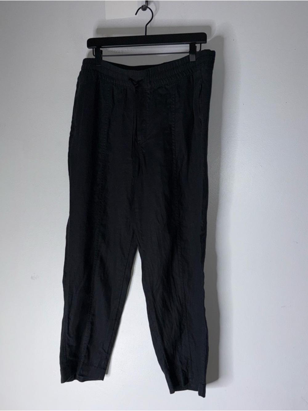Athleta Black Linen Pants Size Large Pull On Waist